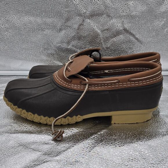 L.L. Bean Vintage Men's Low Duck Bean Boots Rubber Mocs Leather Size 12 USA - Picture 3 of 7